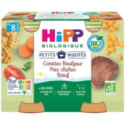 Carottes Boulgour Pois chiches Bœuf - 2 x 190 g