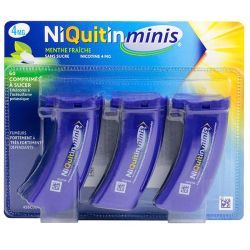 NIQUITINMINIS 4mg SANS SUCRE, comprimé édulcoré à l'acésulfame potassique - 60 comprimés