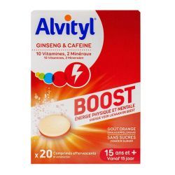 Urgo Alvityl Boost Ginseng et Caféine - 20 Comprimés Effervescents