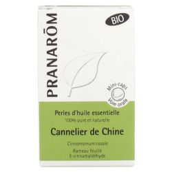 Pranarôm Perles d'Huile Essentielle Cannelier de Chine (Cinnamomum cassia) Bio - 60 Perles