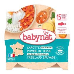 Babynat Carotte des Landes Pomme de terre du Centre-Val de Loire Cabillaud Sauvage - Assiette 260g