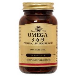 Solgar Omega 3-6-9 Poisson, Lin, Bourrache - 60 Gélules