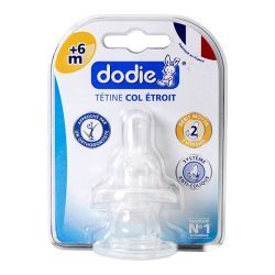 Tétine col étroit 2ème âge liquide épais Silicone 3 vitesses, 2 tétines