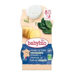 Babybio - Légumes Pomme de terre du Centre-Val de Loire Epinard & Fromage de Chèvre - Bols 2x200g