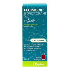 FLUIMUCIL EXPECTORANT ACETYLCYSTEINE 2 % ENFANTS SANS SUCRE, solution buvable édulcorée à la saccharine sodique, au cyclamate de