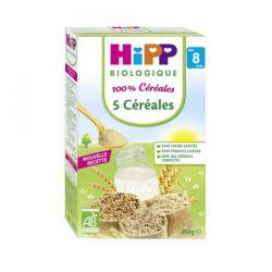 Hipp Céréales bébé dès 8 mois, 5 céréales - 250g 