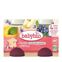 Fruits Pomme de Nouvelle-Aquitaine & Myrtille - Petits pots 2x130g