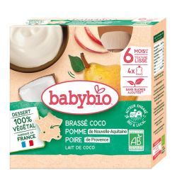 Desserts Végétaux Brassé Coco Pomme Poire - Pack de 4 gourdes de 85g