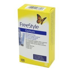 Bandelettes Réactives de Dosage Glycémie FreeStyle Optium - 100 unités
