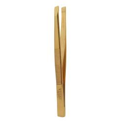 Pince à épiler prestige inox dorée - Mors biais