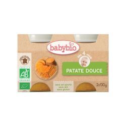 BABYBIO Petits pots bébé dès 4 mois patate douce - 2 pots de 130 g