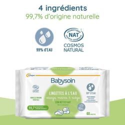 Lingettes Nettoyantes à l'Eau - 4x60 lingettes