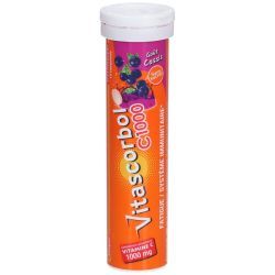 C1000 Comprimés Effervescents Sans Sucre Cassis - 15 comprimés