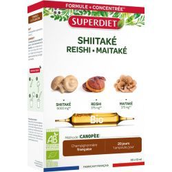 Shiitaké Reishi Maitaké Bio - 20 ampoules