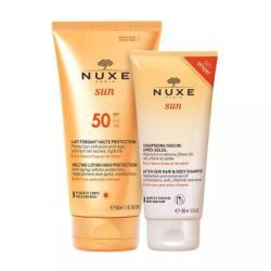 Nuxe Lait solaire fondant visage et corps SPF50 + Shampooing douche après-soleil 100ml offert Nuxe Sun - tube de 150ml