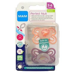 Mam Sucettes Perfect Nuit Silicone 0-6 Mois - 2 unités