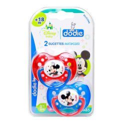 Sucette +18 Mois "DUO MICKEY" Silicone avec Anneau N°A65 - 2 unités