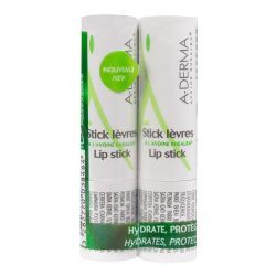 A-DERMA Stick Lèvres - Lot de 2 x 4 g