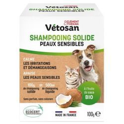 Vétosan shampoing solide peaux sensibles - 100g