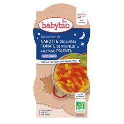 Menus Du Soir Mousseline de Carotte des Landes Tomate de Nouvelle-Aquitaine Polenta Origan - Bols 2x200g