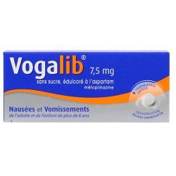 VOGALIB 7,5 mg SANS SUCRE, lyophilisat oral édulcoré à l'aspartam - 8 lyocs