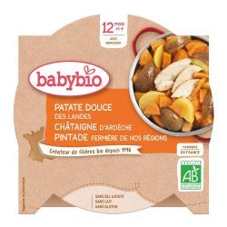 Menus Patate douce des Landes Châtaigne d'Ardèche Pintade fermière de nos Régions - Assiette 230g