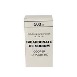 BICARBONATE DE SODIUM COOPER 1,4 %, solution pour perfusion en flacon  Encadré - 500ml