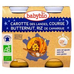 Petit pot Bonne Nuit Carotte - Potimarron - Riz, 2x200gr