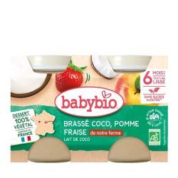Brassé Coco Pomme Fraise de notre ferme - 2 x 130 g