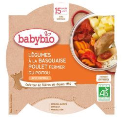 Menus Légumes à la Basquaise Poulet fermier du Poitou - Assiette 260g
