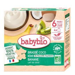 Desserts Végétaux Brassé Coco Kiwi Banane - Pack de 4 gourdes de 85g