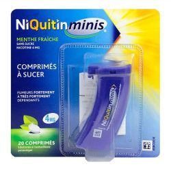 NIQUITINMINIS 4mg SANS SUCRE, comprimé édulcoré à l'acésulfame potassique - 20 comprimés