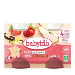 Fruits Poire de Provence 1ères Fraises de notre Ferme Vanille - Pots 2x130g