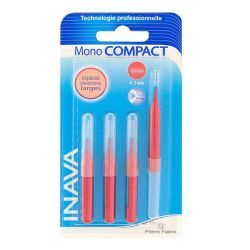 Inava Mono Compact Brossettes Interdentaires Rouges - 4 brossettes