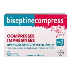 Biseptine Compresses Imprégnées - 8 compresses