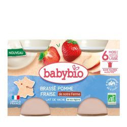 Brassé Pomme de Nouvelle Aquitaine Fraise de notre ferme - 2 x 130 g
