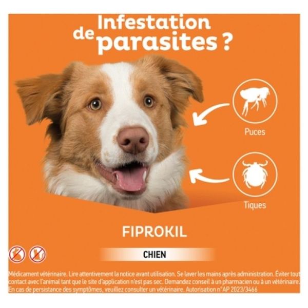 Fiprokil Spot On Chien 20-40kg - 2,68ml x4 pipettes