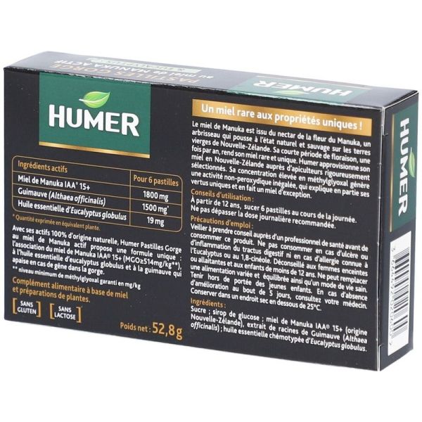 Pastilles Gorge au Miel de Manuka - 16 pastilles