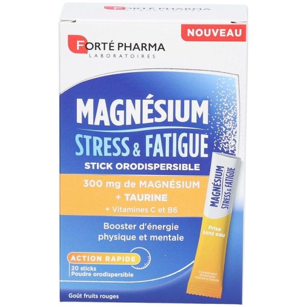 Magnésium Stress & Fatigue - 20 sticks orodispersibles