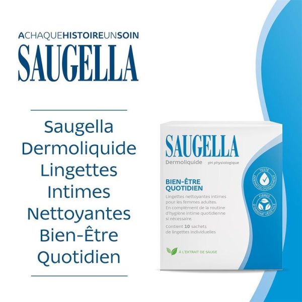 Dermoliquide Lingettes Nettoyantes Intimes - 10 lingettes