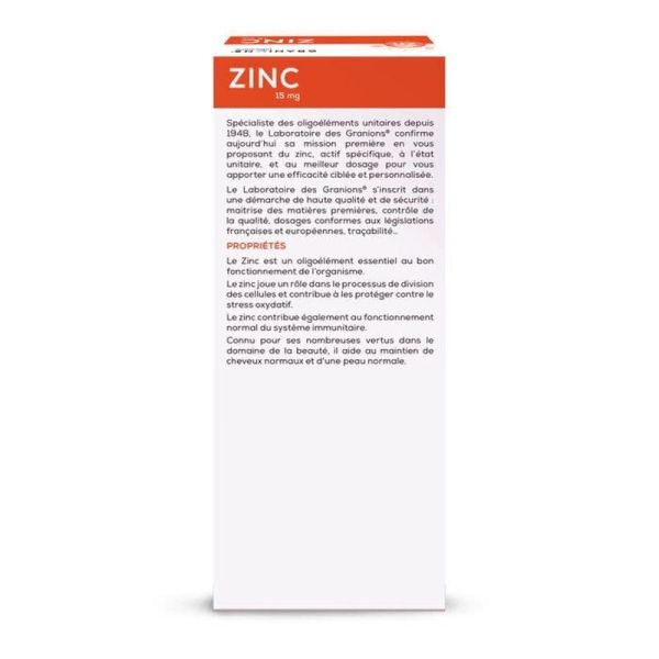 Zinc 15 mg - 60 gélules