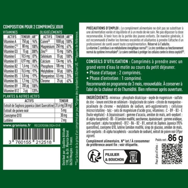 24 Vitamines Minéraux et Plantes 90 comprimés
