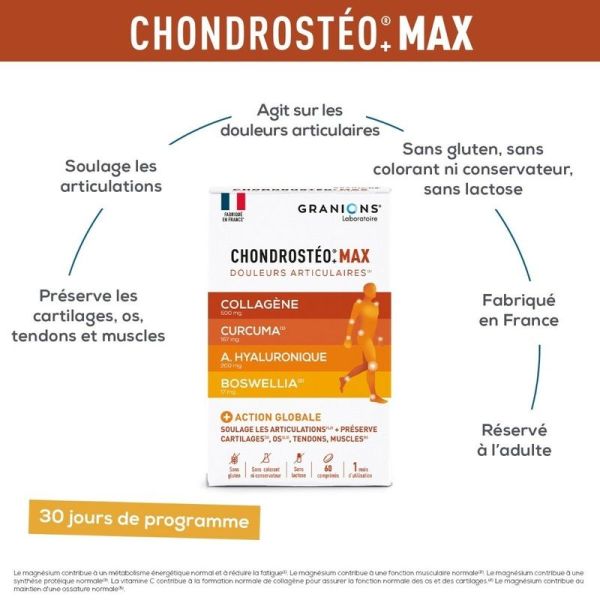 Chondrostéo Max - Collagène, Curcuma & Acide hyaluronique