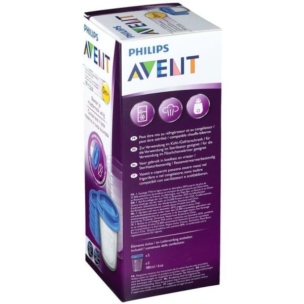 Pots de conservation pour lait maternel - 180ml