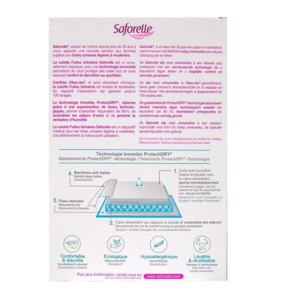 Saforelle Culotte Fuites Urinaires  Taille : 42  - 1 unité