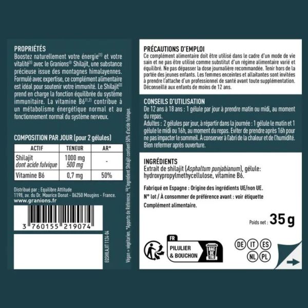 Shilajit 1000 mg - 60 gélules