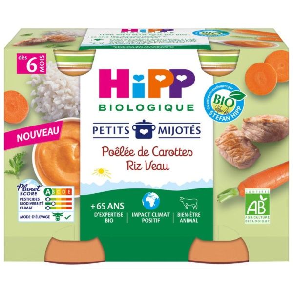 Petits mijotés Poêlée Carotte Riz Veau - 190g x2