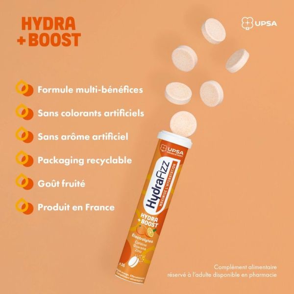 HydraFizz Hydra Sans Sucre goût citron - 16 comprimés effervescents
