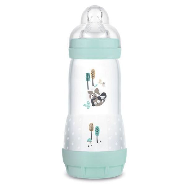 MAM Easy Start Biberon Anti-Colique Couleurs de la Nature 4 Mois et + Débit 3 - Couleur : Aqua - 320 ml 
