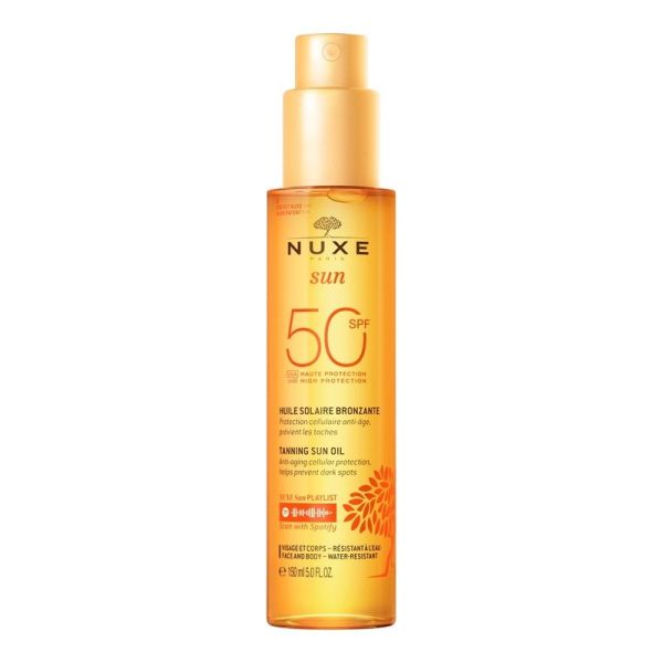 NUXE SUN Huile Solaire Bronzante Haute Protection SPF50 visage et corps - 150 ml